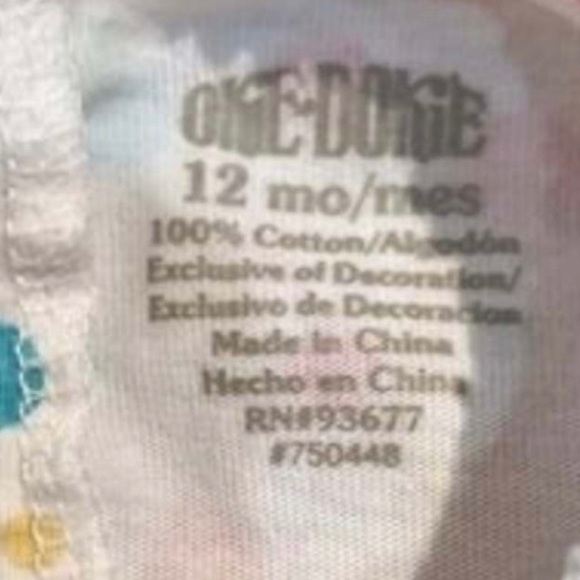 Okie Dokie Polka Dot Onesie White & Multi Colored Dots 12 Months - Picture 5 of 5